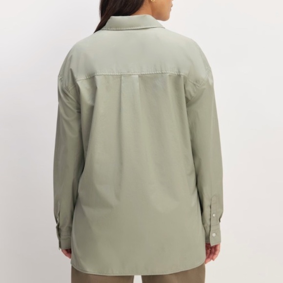 Everlane The Supima Cotton Boyfriend Oversized Shirt Sage Green Size XS - Picture 4 of 17